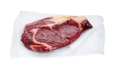 Obraz premium Piece of fresh beef meat isolated on white