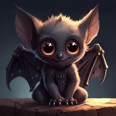 cute baby bat, halloween, vampire