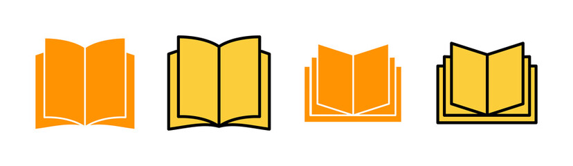 Book icon set for web and mobile app. open book sign and symbol. ebook icon