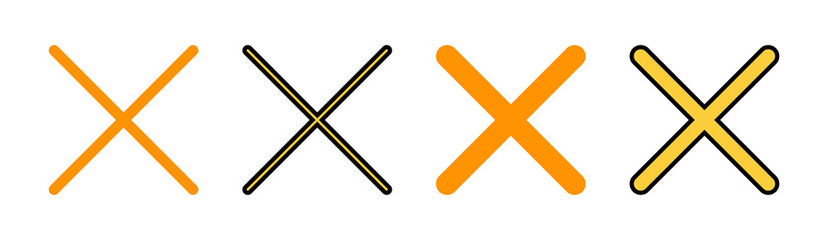 Close icon set for web and mobile app. Delete sign and symbol. cross sign