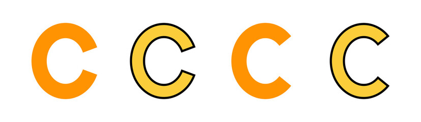 Copyright icon set for web and mobile app. copyright sign and symbol