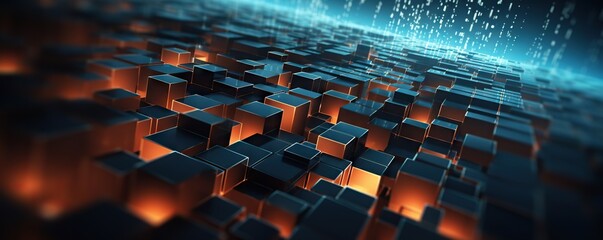 Obraz premium Abstract digital background. Can be used for technological processes, neural networks and AI, digital storages, sound and graphic forms, science, education, etc.