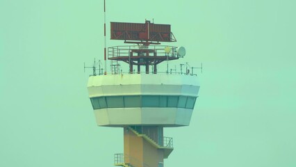 4K Airport Surveillance Radar Spinning Tight Shot Authentic Transport Airline Gate Flying Terminal Transportation World Travel Thailand Bangkok Airport