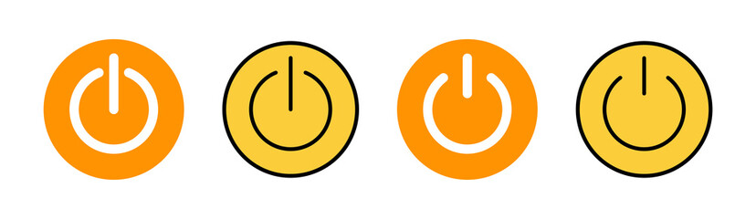 Power icon set for web and mobile app. Power Switch sign and symbol. Electric power