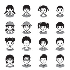 顔のアイコン. 様々な人物の顔のイラスト.