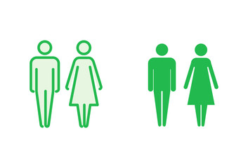 Man and woman icon set. male and female symbol