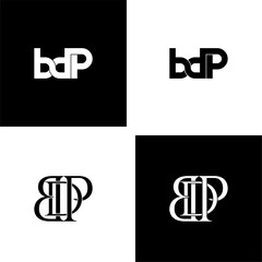 bdp lettering initial monogram logo design set