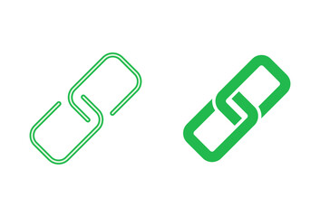 Link icon set. Hyperlink chain symbol.