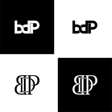 bdp lettering initial monogram logo design set