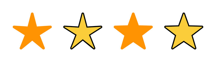 Star Icon set for web and mobile app. rating sign and symbol. favourite star icon