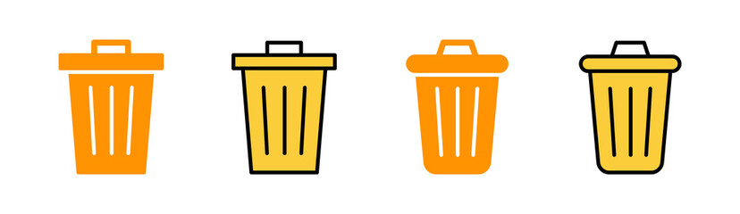 Trash icon set for web and mobile app. trash can icon. delete sign and symbol.