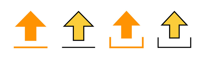 Upload icon set for web and mobile app. load data sign and symbol