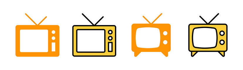 Tv icon set for web and mobile app. television sign and symbol