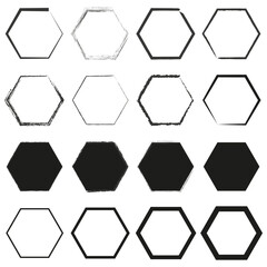 Shape hexagon set. Vector illustration. EPS 10.