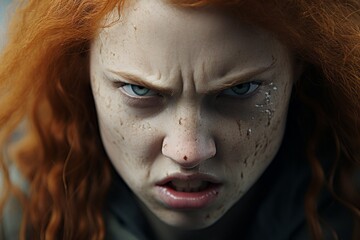 Fototapeta premium 怒る女性,Generative AI AI画像