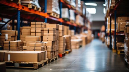 Warehouse Stocked with Products Represents the Complex Logistics of Modern Commerce