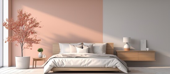 Scandi style bedroom with gentle hues visualization