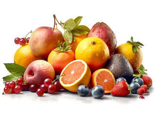 Fruits on isolated on white background.