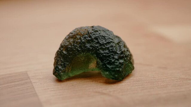 Rare moldavite gemstone crystal collection from the Czech Republic.