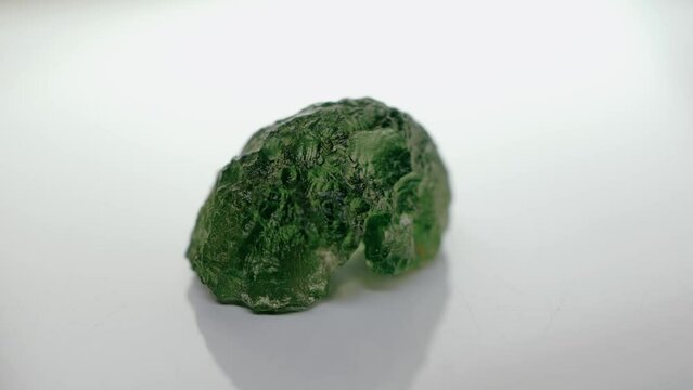 Rare moldavite gemstone crystal collection from the Czech Republic.