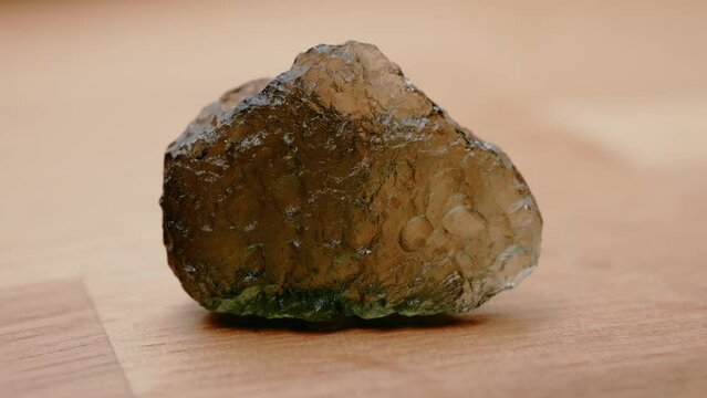 Rare moldavite gemstone crystal collection from the Czech Republic.