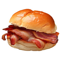 Crispy bacon roll isolated on transparent background