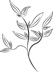 Simple Floral Doodle Element