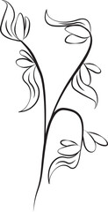 Simple Floral Doodle Element