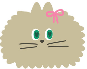 brown cat with ribbon