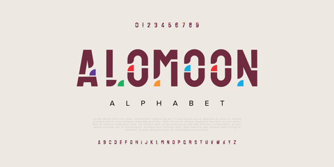 Alomoon Modern minimal typography vintage serif colorful font 