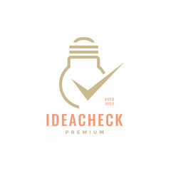 idea check bulb lamp inspiration creative modern logo design vector icon illustration