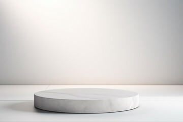 White circle podium for product display, podium template in minimal style, ai generated