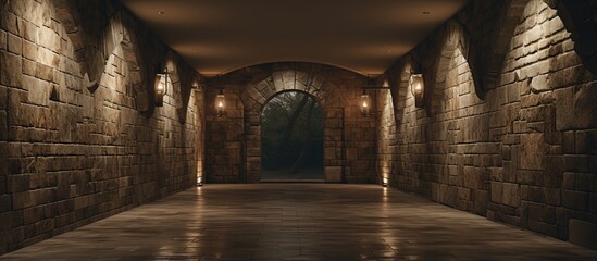 Narrow passage made of stones