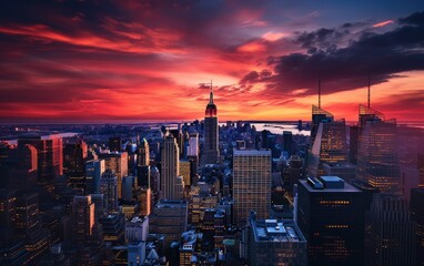 New york city at sunset