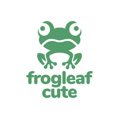 green frog amphibian mascot clean flat cartoon character cute colorful modern logo design vector icon illustration