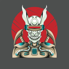 future technology cyberpunk theme character logo mascot design