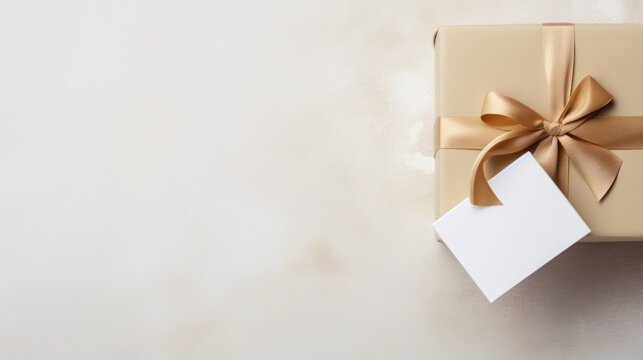 Elegant and luxury gift box with copy space background, Cozy Festive, Christmas, Birthday, Celebration. Generative AI