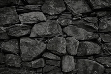A textured black and white rock wall