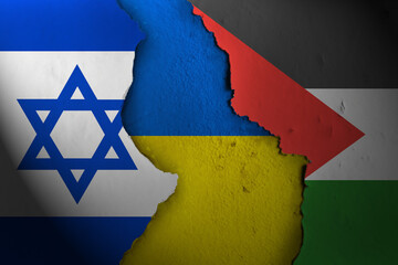 Ukraine between Israel and Palestine. Israel Ukraine Palestine.