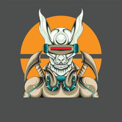 future technology cyberpunk theme character logo mascot design