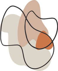 Orange Brown Blob Abstract Filled Line Graphic Element