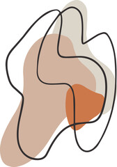 Orange Brown Blob Abstract Filled Line Graphic Element