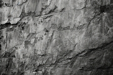 A black and white rock face