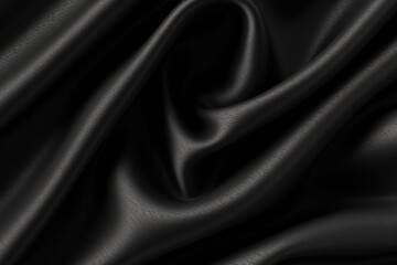 Obraz premium Black Satin Fabric Background - Generative AI