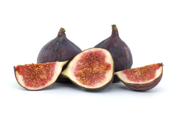 Ripe fig fruits isolated on white background