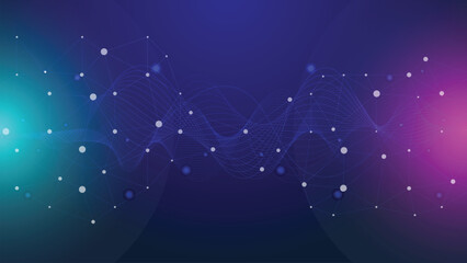 Technology Network Background. Abstract futuristic - technology with polygonal shapes on dark blue background. Design digital technology concept.