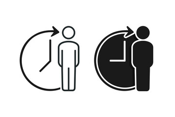 Person time backward. Illustration vector