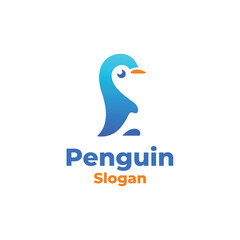 Modern penguin logo vector