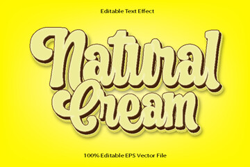 Natural Cream Editable Text Effect Emboss Cartoon Gradient Style