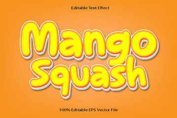 Mango Squash Editable Text Effect Emboss Cartoon Gradient Style